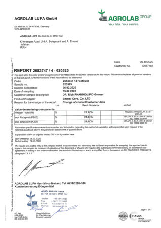 Agrolab approval for Dr.RICH